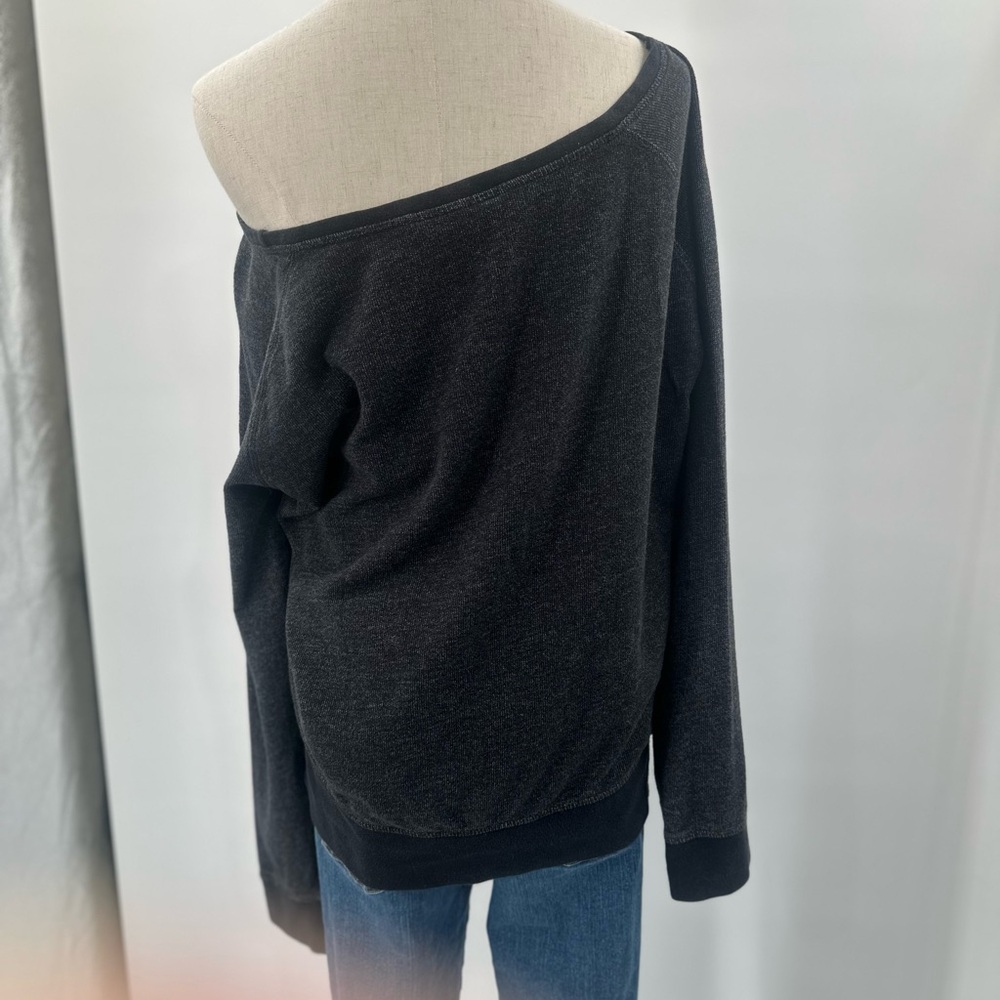 Pact 100% organic cotton Off-Shoulder Black Lightweight Sweater - Picture 7 of 9